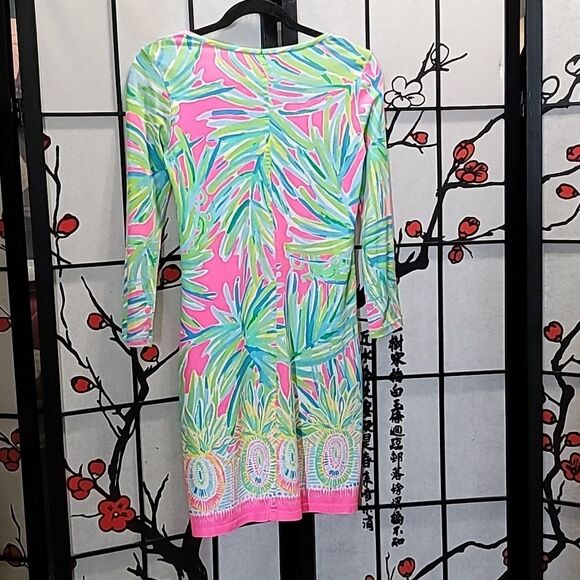 Lilly Pulitzer Tiki Palm Cotton Pastel Print Dress Size XXS - Picture 6 of 7